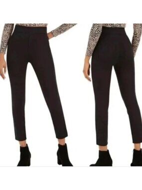 Spanx The Perfect Pant Petite M Black Ankle Length Slim Fit Pull-On (OO546)